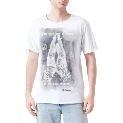 Afbeelding van Key Largo Montana Tshirt print, Heren, Maat: Medium, White