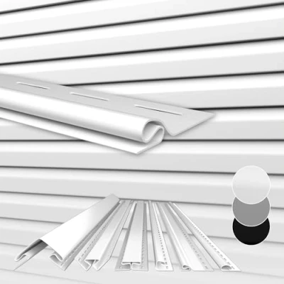 Afbeelding van HEXIM Gevelbekleding kunststof panelen en toebehoren, bekleding buitenwand gevel, PVC U Siding (beginprofiel wit) huisbekleding buitenbekleding
