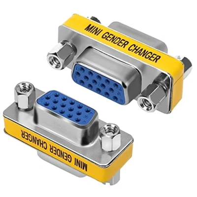 Afbeelding van VMOJO VGA koppeling, bus naar bus, adapter, 15 pins polige adapterkoppeling, SVGA mini geslachtswisselaar, 2 stuks