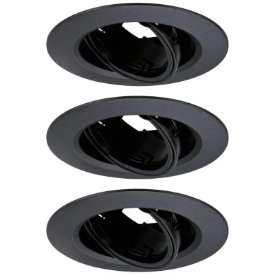 Afbeelding van Paulmann 92111 Inbouwlamp Set van 3 stuks GU10 Zwart
