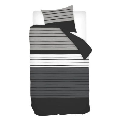 Afbeelding van Snoozing Davina Dekbedovertrek Eenpersoons 140x200/220 cm + 1 kussensloop 65x65 Zwart