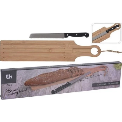 Afbeelding van Excellent Houseware Houten Broodplank met Broodmes