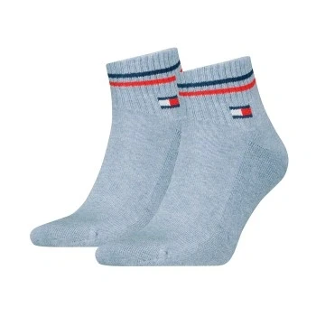 Afbeelding van Tommy Men Uni TJ Iconic Quarter Socks Sokken 2P Lichtblauw Maat 39/42