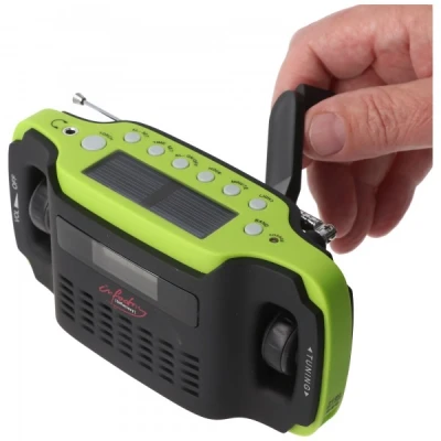 Afbeelding van Solar Dynamo Kofferradio met LED Zaklamp, geen batterijen nodig