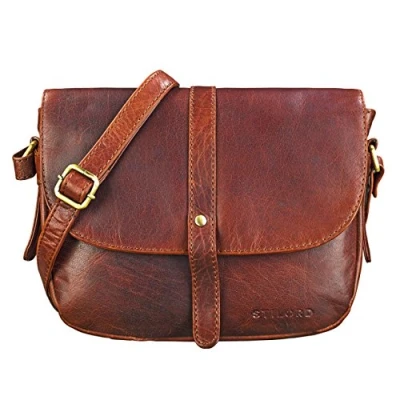 Afbeelding van STILORD &#039;Kira&#039; Schoudertas Vrouwen Leder Vintage Kleine Handtas Leer Klassieke Avondtas Partytas Tas voor Dames Echt Leer, Kleur:sienna bruin