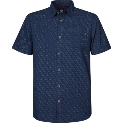 Afbeelding van Petrol Industries Heren All over Print Overhemd Sunsea Blauw Maat M