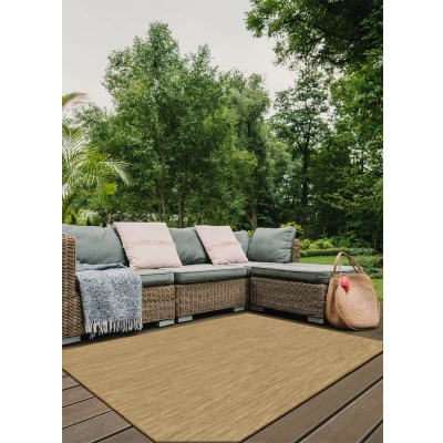 Afbeelding van Brussels Uni Buitenkleed Effen Indoor &amp; Outdoor Vloerkleed Tuinkleed, Balkonkleed Jute 140x200 cm Rechthoek Polypropyleen Tapijtenloods
