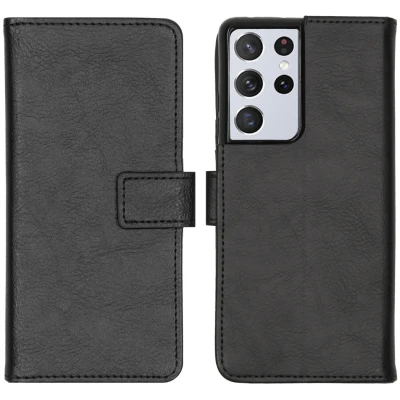 Afbeelding van Samsung Galaxy S21 Ultra Hoesje Kunstleder iMoshion Bookcase Zwart Telefoonhoesje