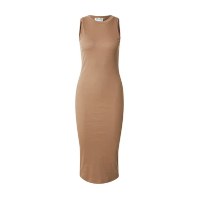 Afbeelding van Vero moda aware Vmlavender Sl O hals kuitjurk VMA Noos, Otter, XS