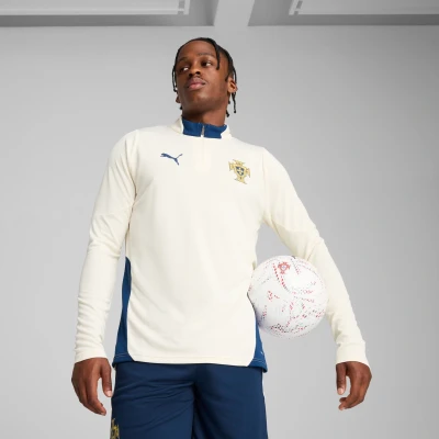 Afbeelding van Puma Portugal FPF Training 1/4 ZIP TOP Voetbalshirt Land, Heren, Maat: Large, Sugared almond/persian blue