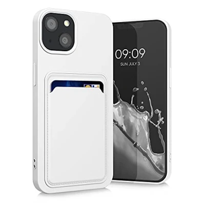 Afbeelding van kwmobile telefoonhoesje compatibel met Apple iPhone 13 hoesje Case pasjeshouder Smartphone cover in wit