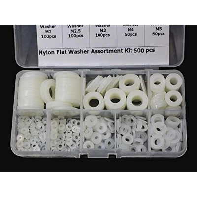 Afbeelding van beihuazi® 500 stuks sluitringen, kunststof nylon afstandsschijven schijven voor doe het zelvers, motorfietsen, deuren, modelbouw