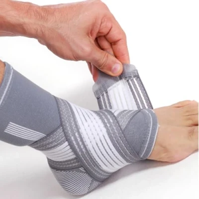 Afbeelding van Neotech Care Ondersteunende enkelbrace elastische en ademende stof, verstelbare compressieband, voor mannen, vrouwen, jongeren grijs (1 Stuk, Maat XL)