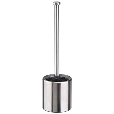 Afbeelding van Bambelaa! Toiletborstel, wc borstel, borstelhouder, roestvrij staal, glas, zilver, zwart, toiletborstel voor badkamer