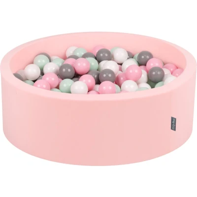 Afbeelding van KiddyMoon Schuim Ballenbak Voor Kinderen Met Ballen Ø 7 Cm Gemaakt In EU, Roze:Wit Grijs Munt Poeder Roze,90X30cm/300