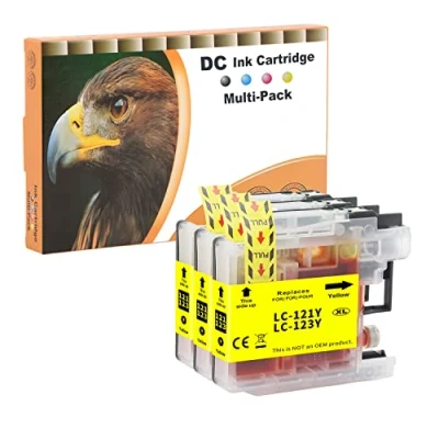 Afbeelding van D&amp;C 3x geel XL inktcartridges compatibel met Brother LC 123 LC123 voor DCP J152W J172W J4110DW J552DW J752DW MFC J245 J4410DW J4510DW J4610DW J470DW J4710DW J650DW