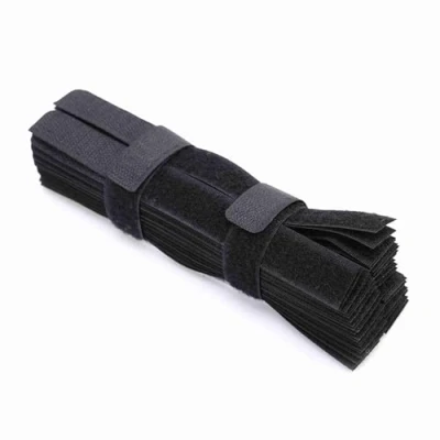 Afbeelding van 50 stks Herbruikbare Wire Organizer Kabelhouder Magic Tape Ties Cord Lead Straps Gebruikt voor Hoofdtelefoons Telefoons Elektronica PC Cable Tidy Management(Zwart)