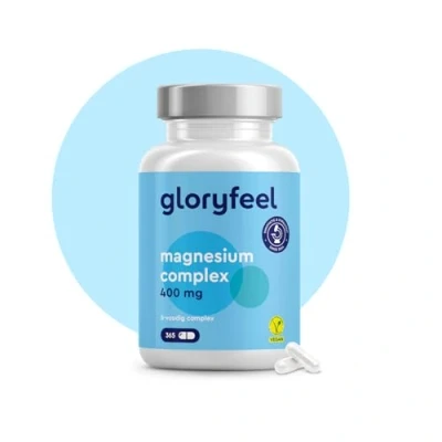 Afbeelding van Magnesiumcomplex 400 mg 365 capsules Premium 5 in 1: Bisglycinaat, Citraat, Oxide, Malaat &amp; Ascorbaat Elementair Magnesium, Bioactief Hoge Dosis Laboratorium getest en zonder additieven
