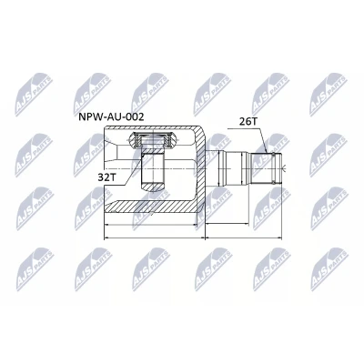Afbeelding van Homokineet reparatie set, aandrijfas NTY NPW AU 002
