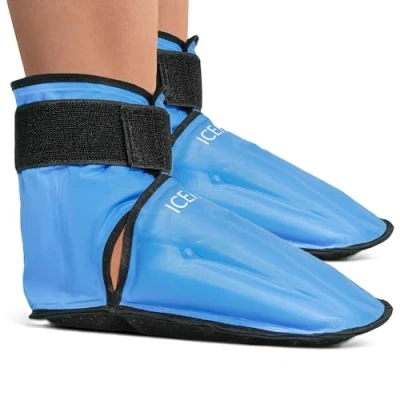 Afbeelding van ICEHOF Boots (2 stuks) zachte stof koelschoenen met gel koudetherapie voor voeten tenen bij chemotherapie reuma ijssokken koelsokken chemo koelaccu voet eenheidsmaat uniseks