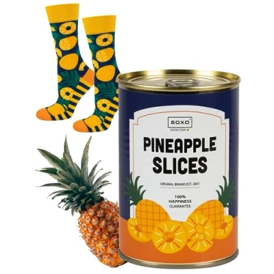 Afbeelding van soxo Warmte Sokken Heren Cadeau Voor Mannen Happy Socks Men 40 45 Ananas