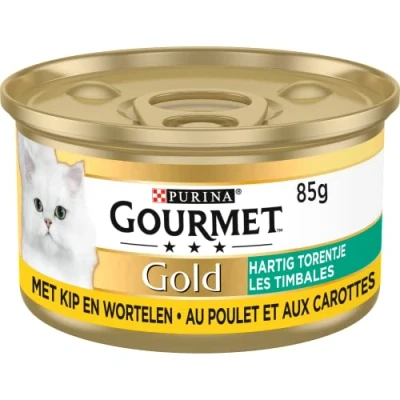 Afbeelding van 24x Gourmet Gold Hartig Torentje Kip Wortel 85 gr