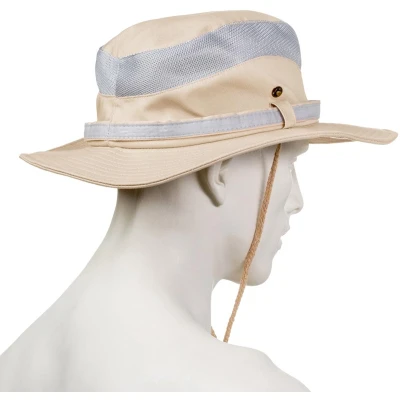 Afbeelding van Safari hoed Bucket hat Vissershoedje Zonnehoed Met kinband Katoen/mesh Beige/grijs