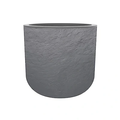 Afbeelding van EDA Volcania&#039;Up Ronde Pot 40 cm 32,5 L Decor Imitatie Steen Enkelwandig Wateropslagzone Ø 38,5 x H 36,8 Kiezelgrijs
