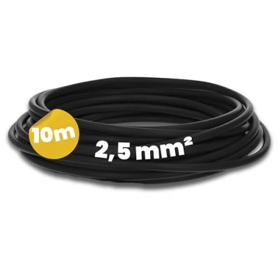 Afbeelding van Kalitec 10 meter H07V K 2,5 mm² zwarte bedradingskabel I flexibele kabel PVC enkele ader draad mm2 bedrading fijndradig eendraads schakeldraad