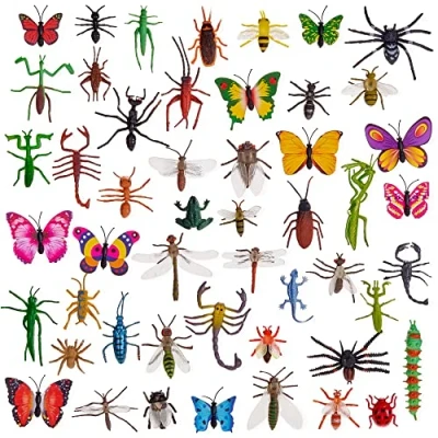 Afbeelding van 50 Realistisch Uitziende Speelgoedinsecten in Felle Kleuren en Prachtige Ontwerpen Nep Insecten Perfect voor Kinderen
