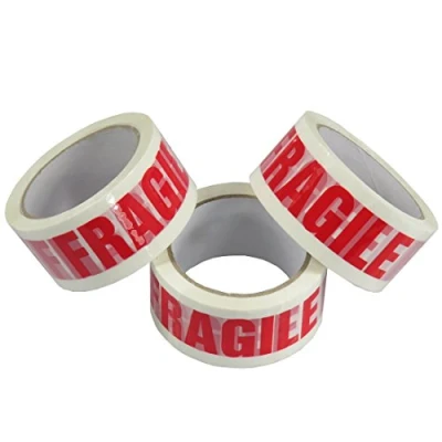 Afbeelding van Triplast 48 mm x 66 m fragiele bedrukte verpakking tape met geringe geluidssterkte (verpakking van 24)
