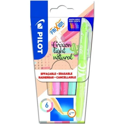 Afbeelding van Markeerstift PILOT Frixion Naturel set à 6 kleuren