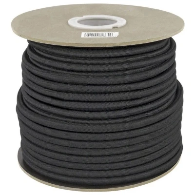 Afbeelding van 50 meter Elastisch Touw 4 mm ZWART elastiek op rol