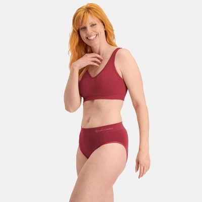 Afbeelding van Bamboo Basics dames 3P slips belle burgundy rood XL
