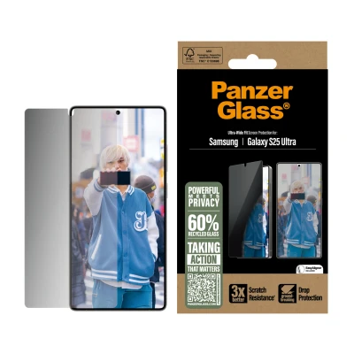 Afbeelding van Panzerglass Privacy Ultra wide Fit Screenprotector Voor Samsung Galaxy S 2025 Transparant