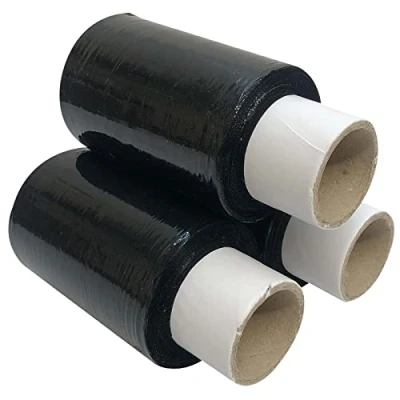 Afbeelding van 3 x Zwarte Mini Pallet Stretch Wrap Cling Film Refill Rollen 100mm 150M Bewegende Supplies Palletdoos Verzending Inpakken