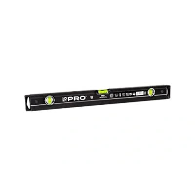 Afbeelding van PRO800 waterpas 60cm eenzijdig gefreesd met ergonomisch profiel ERS+ (Easy Reading System) Nauwkeurige Anti Shock Absorber eindkappen Kleur Zwart