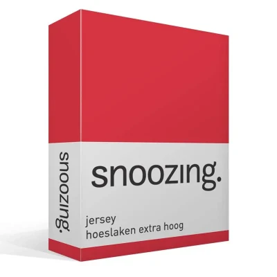 Afbeelding van Snoozing Jersey Hoeslaken Extra Hoog 100% gebreide katoen 180x210/220 cm Rood