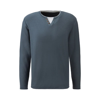 Afbeelding van H.I.S Gebreide trui met hoogwaardige halsopening in double layer look