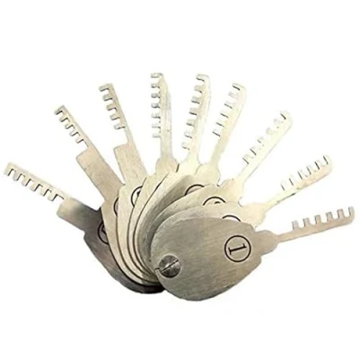 Afbeelding van 9 delige opvouwbare kam Lock Pick Set, Rake Lockpicking Deurslot Tool, Professionele Slotenmaker Gereedschap