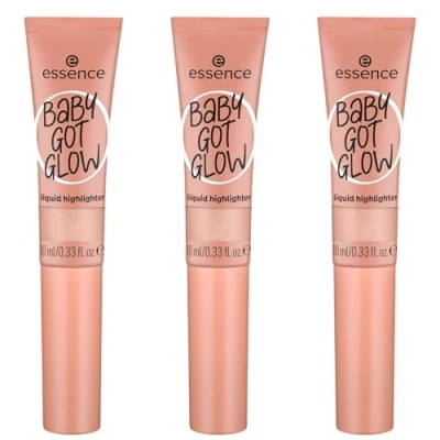 Afbeelding van Essence Baby GOT Glow Liquid highlighter, nr. 10, goud, definiërend, expresresultaat, eenvoudig te verwijderen, glanzend, veganistisch, olievrij, zonder parabenen, microplastic deeltjes,