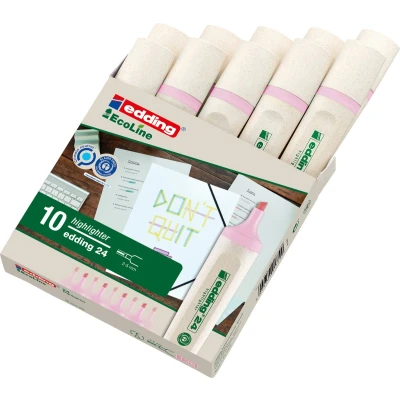 Afbeelding van Markeerstift edding 24 ecoline pastelroze doos 10 stuks