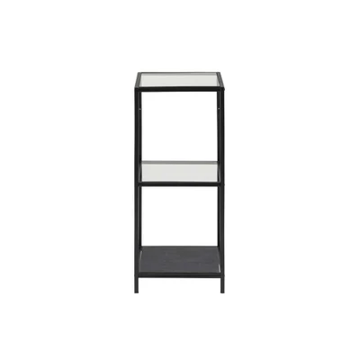 Afbeelding van Leen Bakker Vitrinekast Jelling Glas/zwart 82,5x35x37cm Wandkasten Zwart Glas