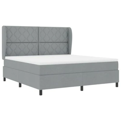 Afbeelding van vidaXL Boxspringbed met Matras Lichtgrijs, 180x200 cm, Stof