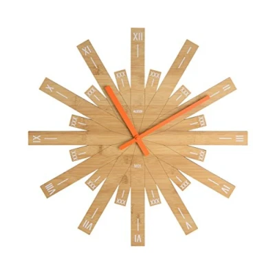 Afbeelding van Alessi MDL05 Raggiante wandklok bamboehout.
