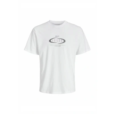 Afbeelding van Jack &amp; Jones Gedruckt Rundhalsausschnitt Tshirt print, Heren, Maat: Medium, White