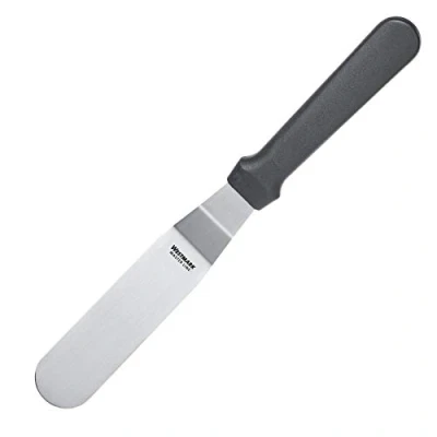 Afbeelding van Westmark Professioneel paletmes, gebogen, flexibel, lemmet: 3 x 10 cm, lengte: 25 roestvrij staal/kunststof, Master Line, zwart/zilver, 31252270