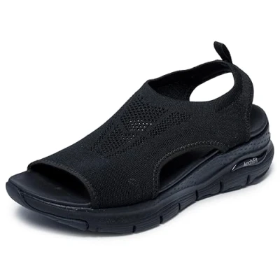 Afbeelding van Skechers Dames Arch Fit City Catch Sandaal, 10,11,12,13,5,6,7,8,9 M Volwassenen, Zwart, 36 EU
