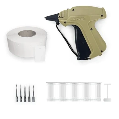 Afbeelding van ggm Arrow 9S nietpistool + 5 reservenaalden 1.000 kartonnen etiketten 30 x 45 mm hechtdraden standaard (15 mm)