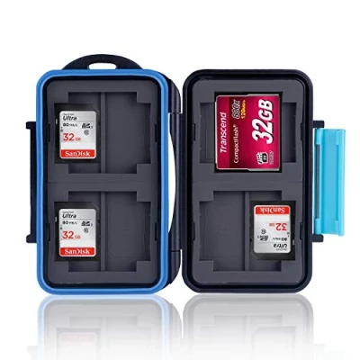 Afbeelding van Ares Foto® MC 2 Memory Card Protection Box Case Safe Opslag en transport voor 8 stuks SD kaarten 4 Compact Flash Cards (CF kaarten)